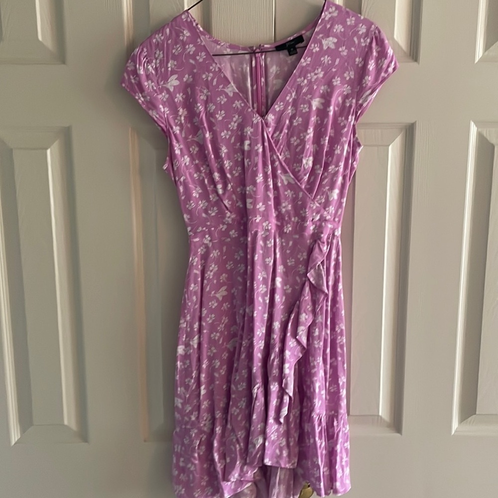 Magenta mini ruffle dress